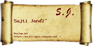 Sajti Jenő névjegykártya